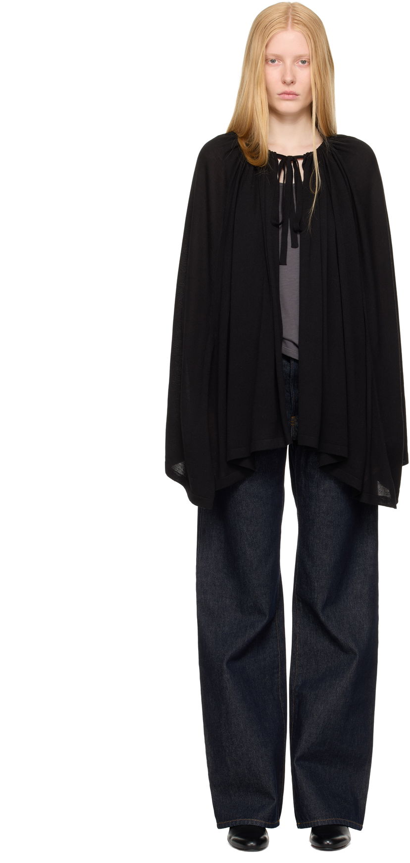 Куртка TOTEME TOTEME Drawstring Cape чорний | 252-WRT0551-YA0190