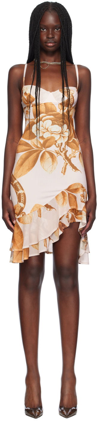 плаття Miaou Miaou Caterina Floral Print Mini Dress бежевий | 5057VISEDN