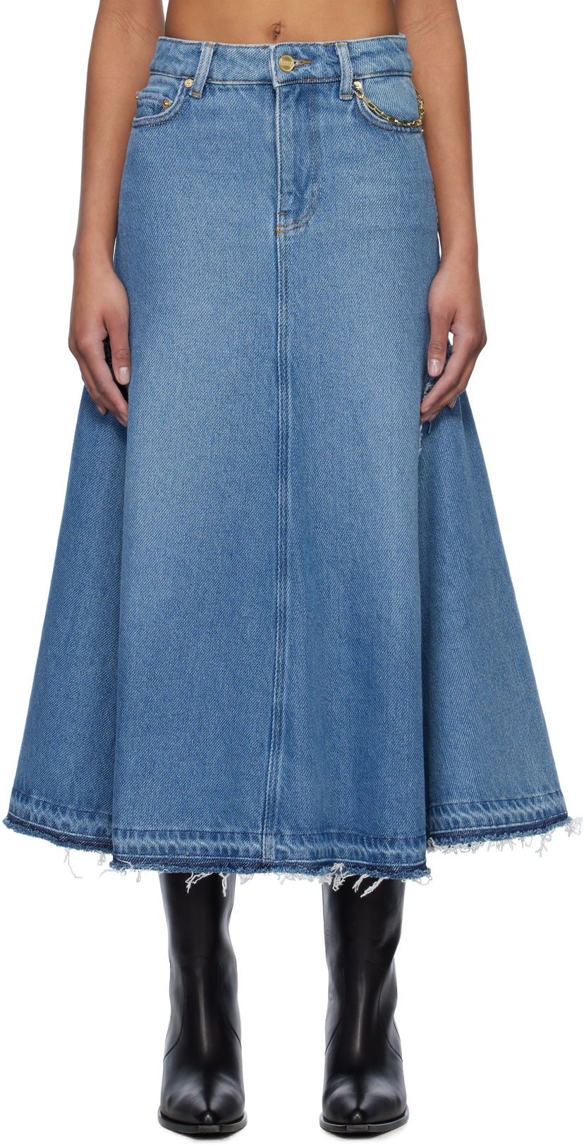 Спідниця GANNI GANNI Denim Midi Skirt Синій | J1601