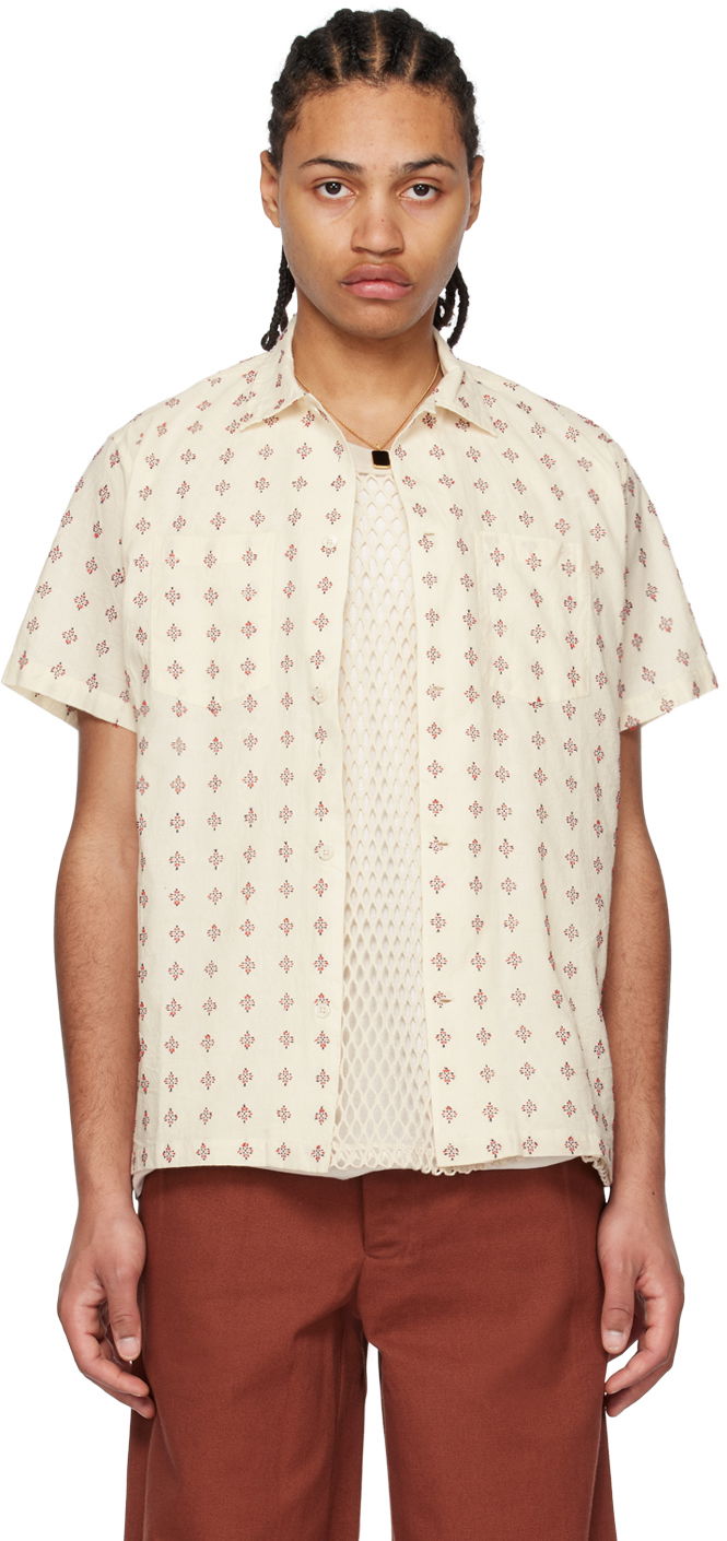 Сорочка Bode Bode Chrystie Print Shirt білий | MRS23SH012