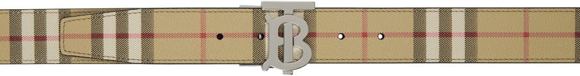Ремені Burberry Check & Leather Reversible Belt бежевий | 8069853