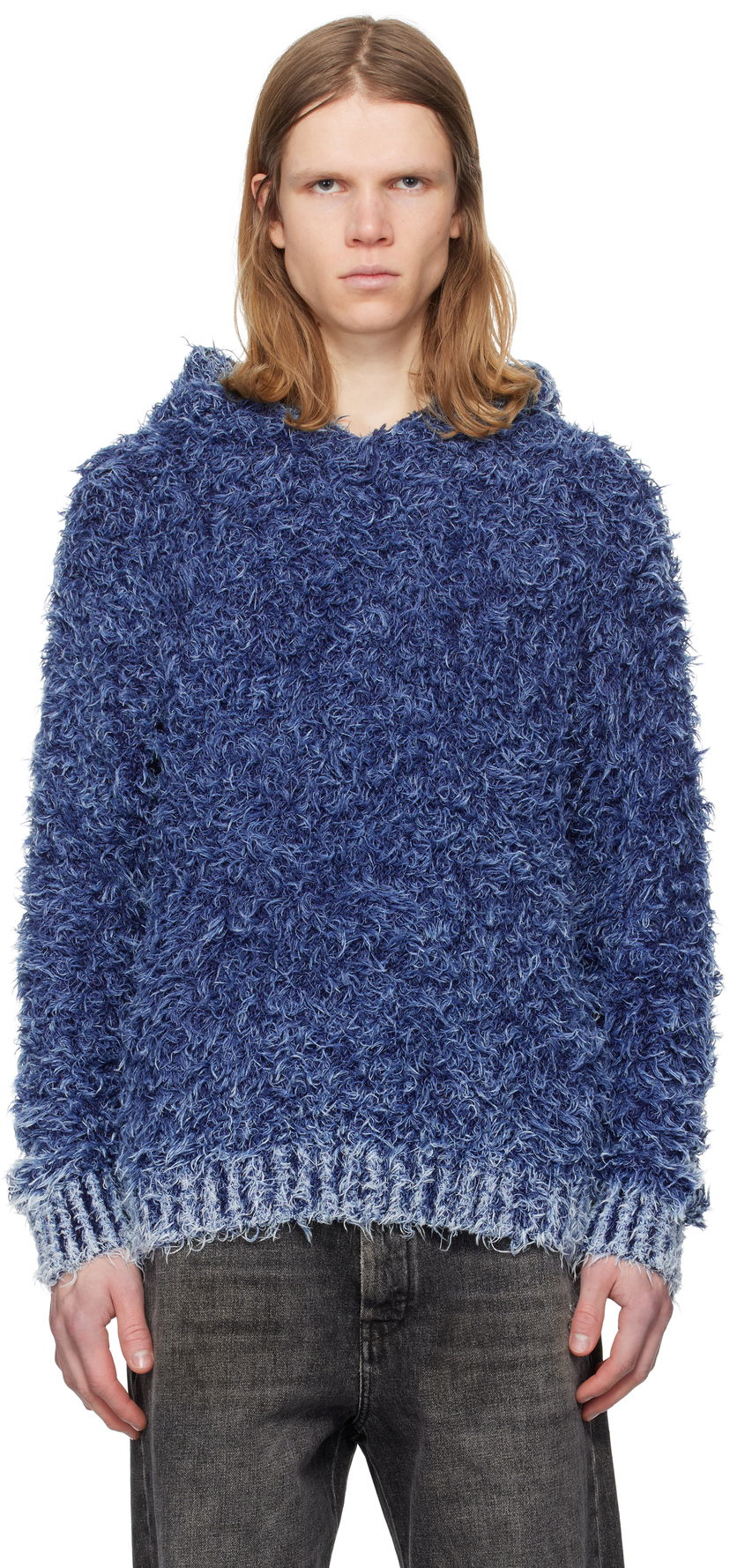 Cветр Diesel K-Dave Fuzzy Hoodie Синій | A16568-0KNAE-8ATS