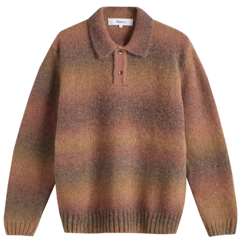 Cветр Palmes Alpaca Long Sleeve Knit Polo Коричневий | P40-0025-121