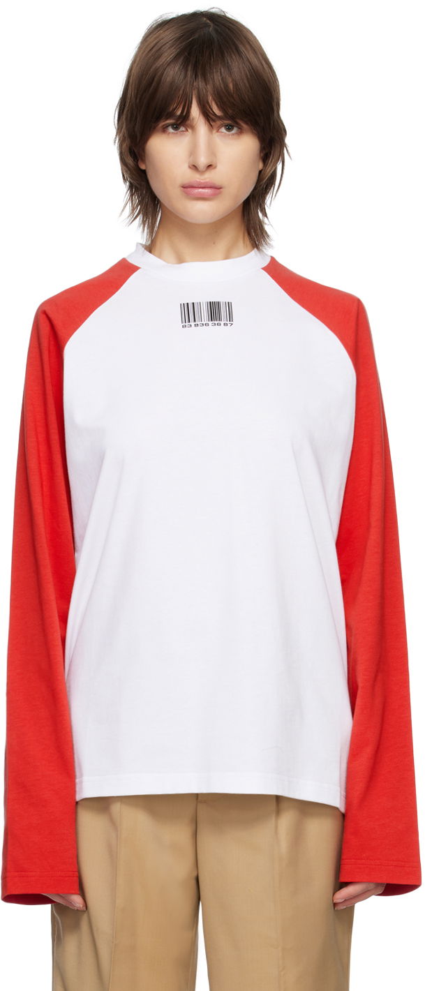Футболка VETEMENTS Barcode Long Sleeve T-Shirt білий | VL16LS140R