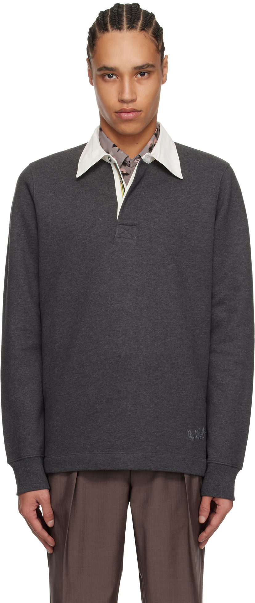 Світшоти Paul Smith Paul Smith Contrast Collar Polo Сірий | M1R-390Z-PP4890-76