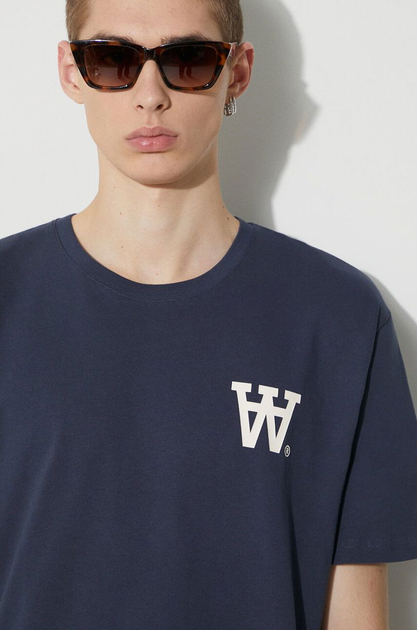 Футболка WOOD WOOD Wood Wood Ace AA Logo T-Shirt темно-синій | 10285709.2222