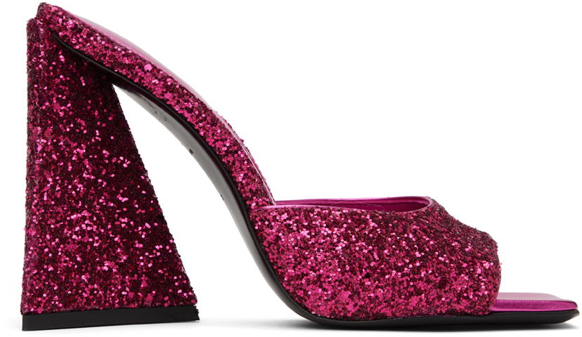 Догляд за взуттям The Attico Attico Devon Glitter Mules Рожевий | 227WS000 G001