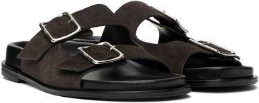 Догляд за взуттям Aeyde Aeyde Meena Suede Double Buckle Slides Коричневий | A11-FS-FOXR08FL174-SS25-953-022, 3