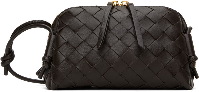 Сумка Bottega Veneta Intrecciato Leather Shoulder Bag чорний | 794258 VCPP1