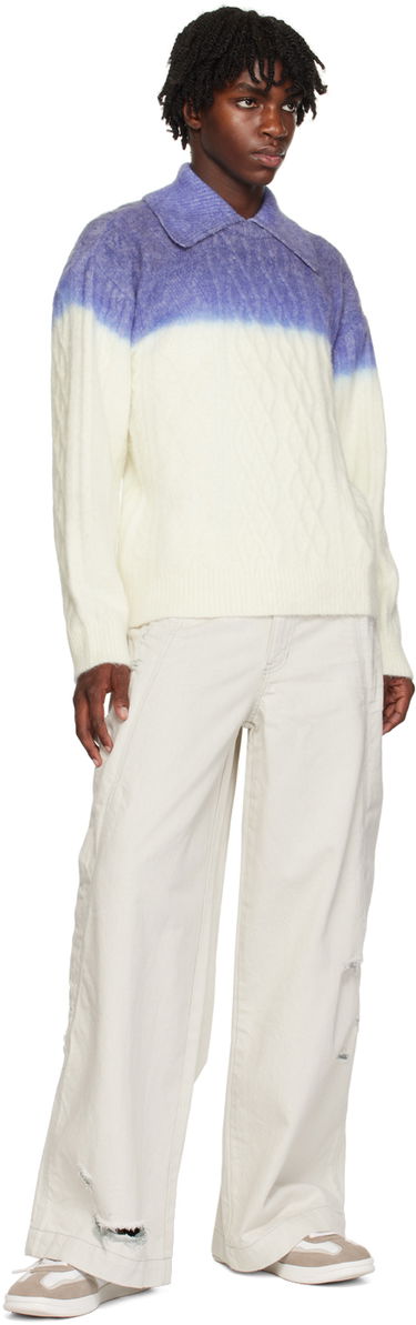 Cветр ADER ERROR Gradient Oversized Polo Sweater Синій | BMADFWKT0101IV, 3