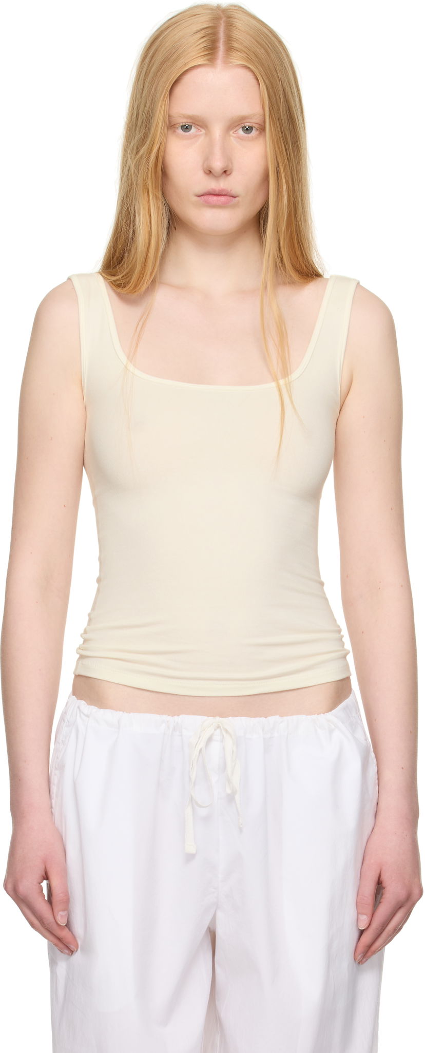 Безрукавка SKIMS SKIMS Cotton Jersey Tank Top бежевий | AP-TNK-2516