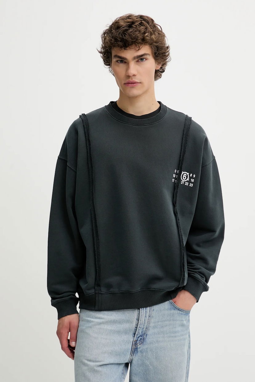 Світшоти Maison Margiela MM6 Maison Margiela Frayed Sweatshirt чорний | SH2GU0019.M25004.900