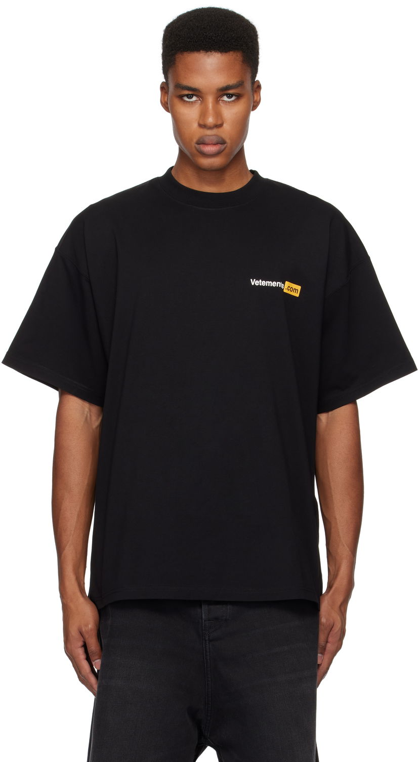 Футболка VETEMENTS Black '.Com' T-Shirt чорний | UA66TR750B