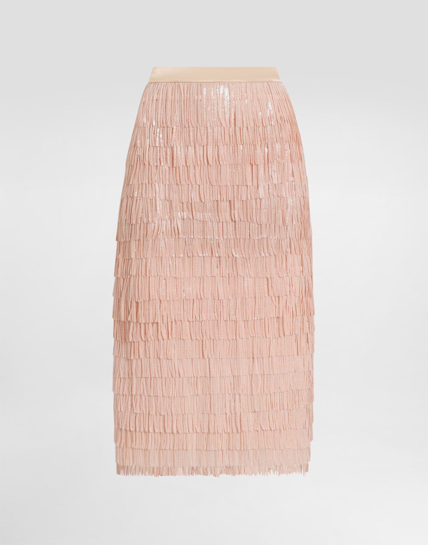 Спідниця Dolce & Gabbana Dolce & Gabbana Fringed Sequined Midi Skirt Рожевий | F4BCFTFLSLRF1218, 0
