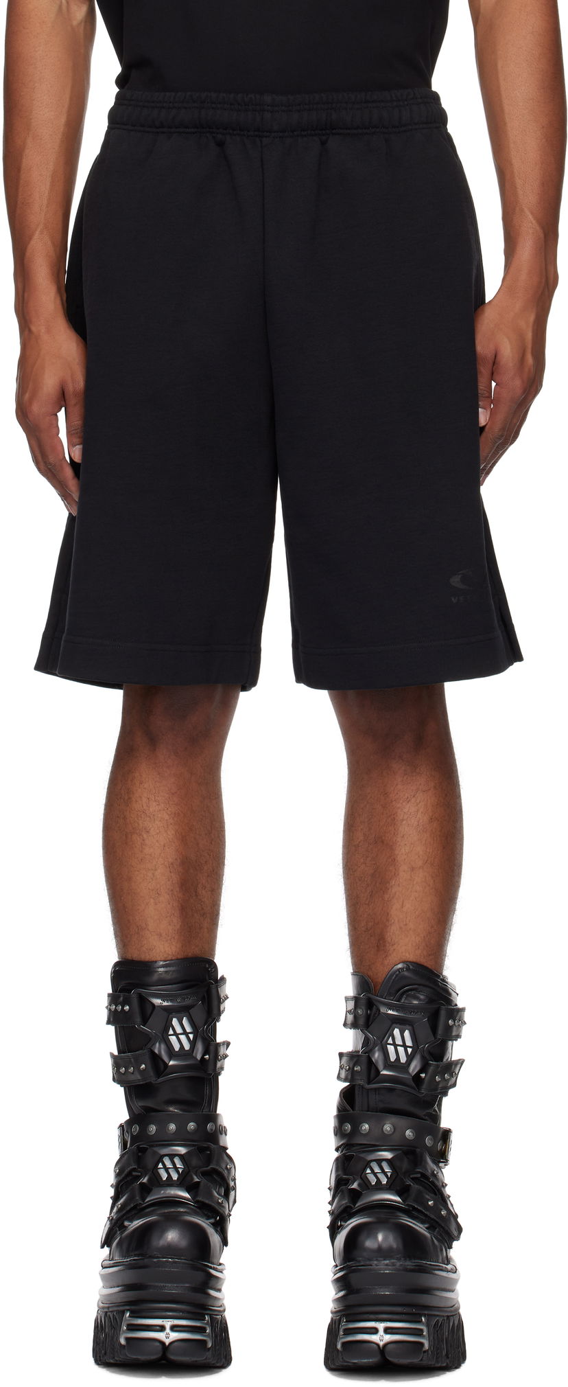 Шорти VETEMENTS Oval Logo Shorts чорний | UA66SS600BB