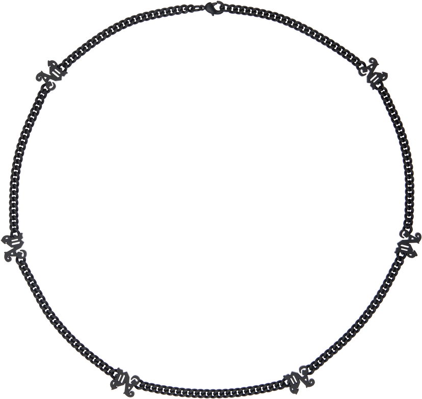 Кольє Palm Angels Chain Necklace With Monogram чорний | PMOB121F24MAT0011010