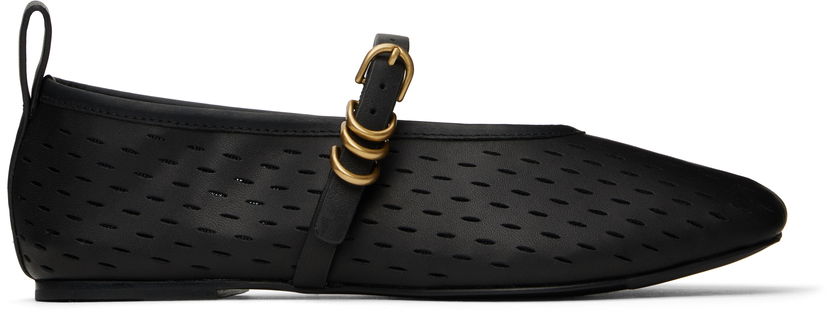 Кросівки та взуття rag & bone rag & bone Spire Perforated Leather Mary Jane Ballerina Flats чорний | WFF25SF1018LE18