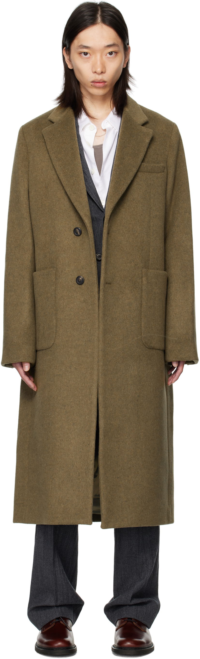 Пальто OUR LEGACY Our Legacy Robe Overcoat Зелений | M4251RD