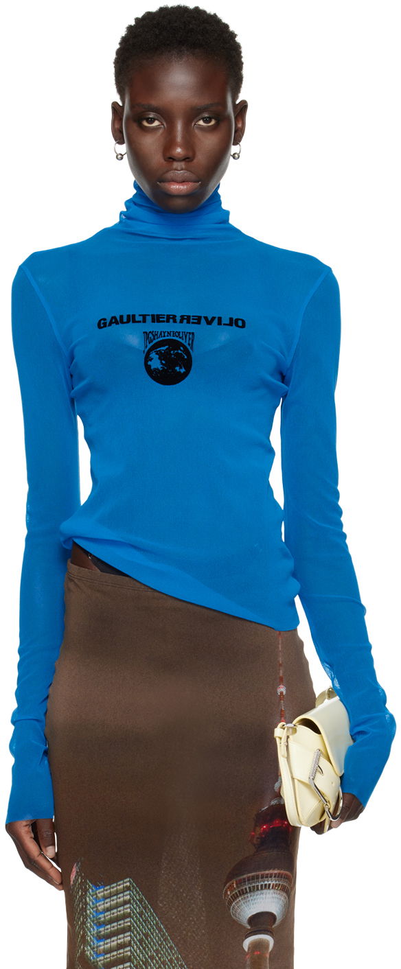 Cветр Jean Paul Gaultier Jean Paul Gaultier Shayne Oliver Edition Turtleneck Top Синій | 24/27-U-TO187IT001-7300