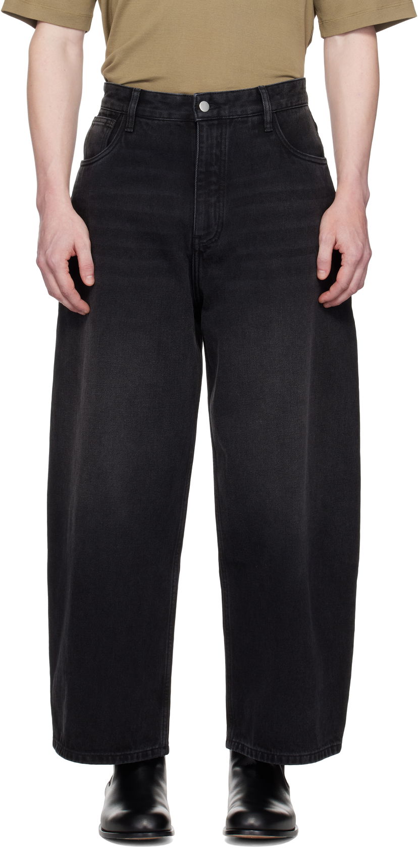 Джинси Studio Nicholson Studio Nicholson Paolo Wide Leg Jeans чорний | PAOLO SNM - 1023