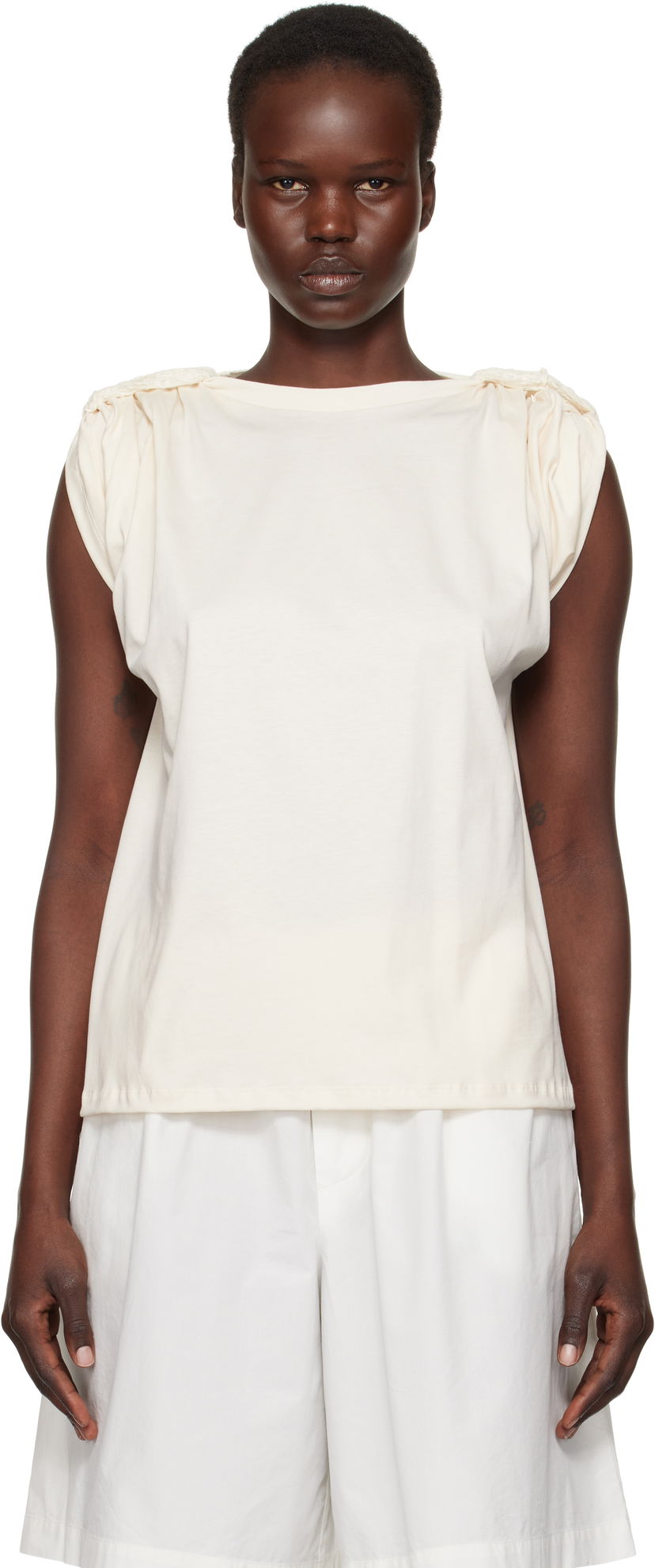 Футболка Baserange Rodo Puff Sleeve T-Shirt білий | TORO-RC-SP25