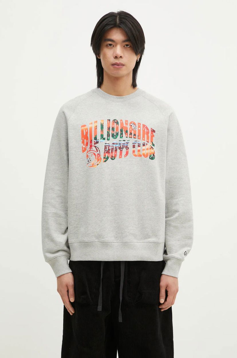 Cветр BILLIONAIRE BOYS CLUB Billionaire Boys Club Tropical Island Fill Arch Logo Crewneck Sweatshirt Сірий | B24439