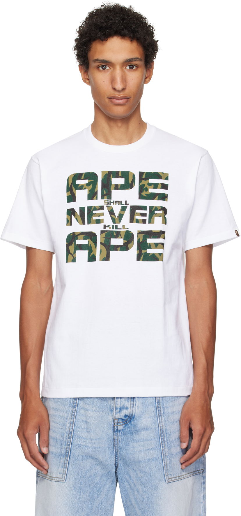 Футболка BAPE A Bathing Ape 'ASNKA' Trial Camo T-Shirt білий | 001TEL301036M