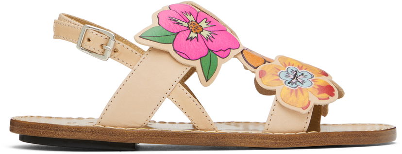 Догляд за взуттям Marni Marni Kids Flower Sandals бежевий | 79567