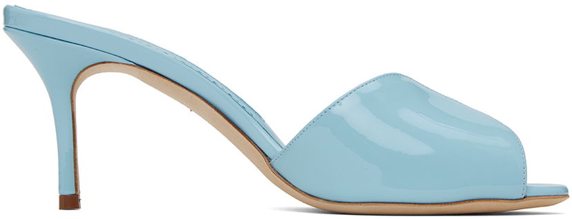 Догляд за взуттям Manolo Blahnik Manolo Blahnik Houramu Patent Leather Mules Синій | 123-2332