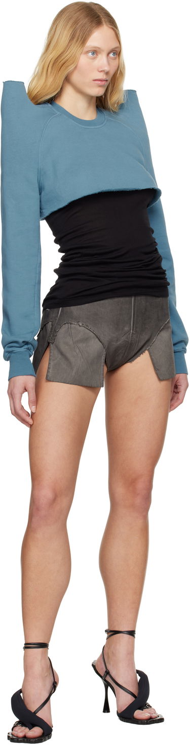 Cветр Rick Owens Rick Owens DRKSHDW Hollywood Cropped Sweatshirt Синій | DS01E3213 F, 3
