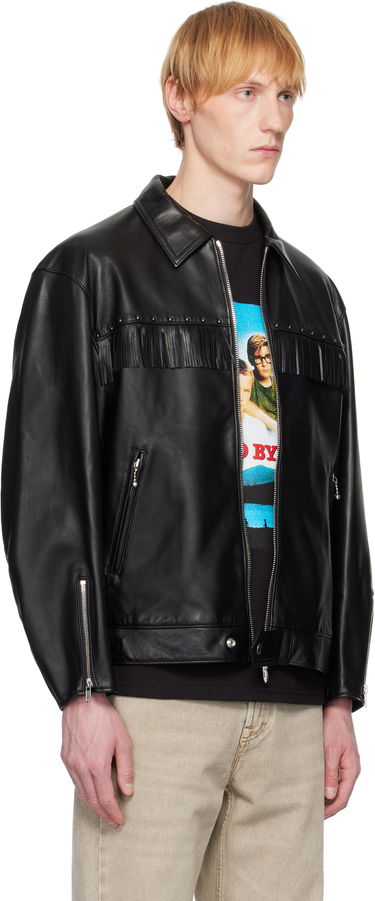 Куртка WACKO MARIA WACKO MARIA WOLF'S HEAD Edition Leather Fringe Jacket чорний | WOLFSHEAD-WM-BL16, 1
