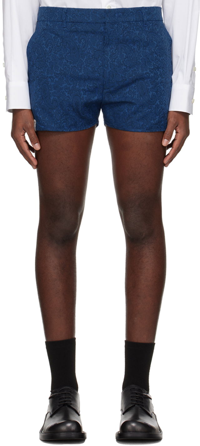 Шорти ADER ERROR Floral Print Tailored Shorts Синій | BN01SSBT0201BL