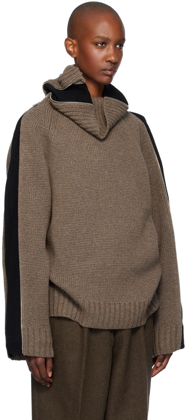 Cветр Helmut Lang Turtleneck Wool-Blend Sweater Коричневий | O06HW797, 1