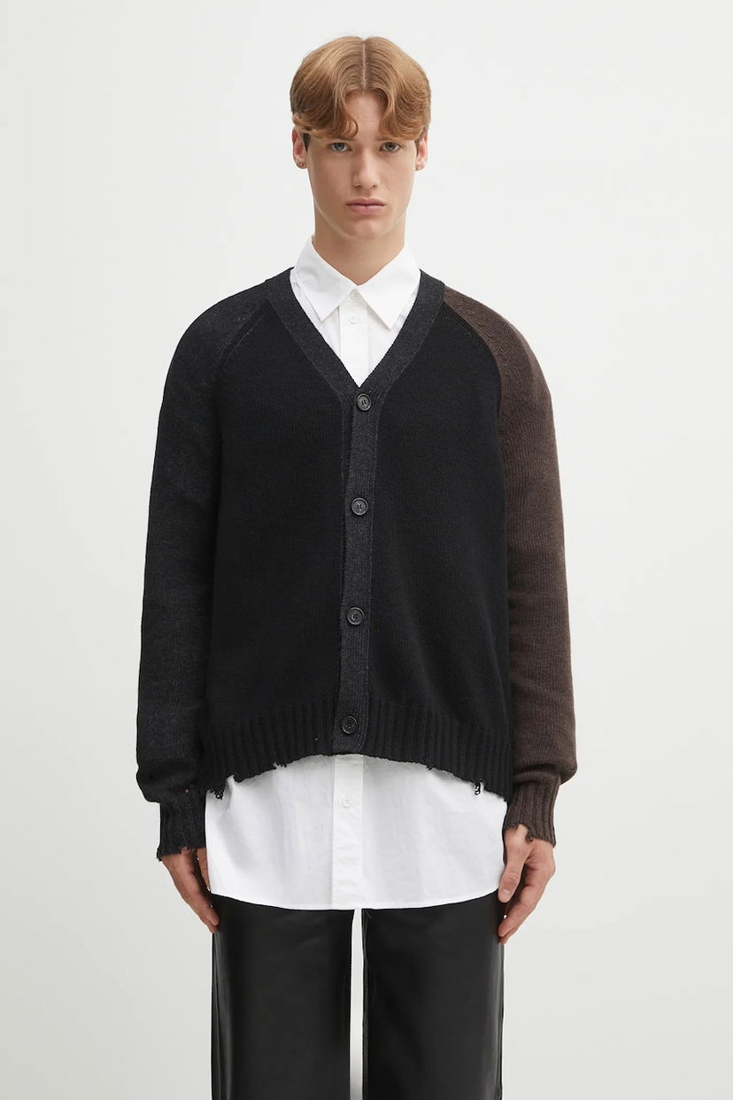 Cветр Maison Margiela V-Neck Color Block Raglan Wool Cardigan Різнокольоровий | SH2HP0013.M13160.961