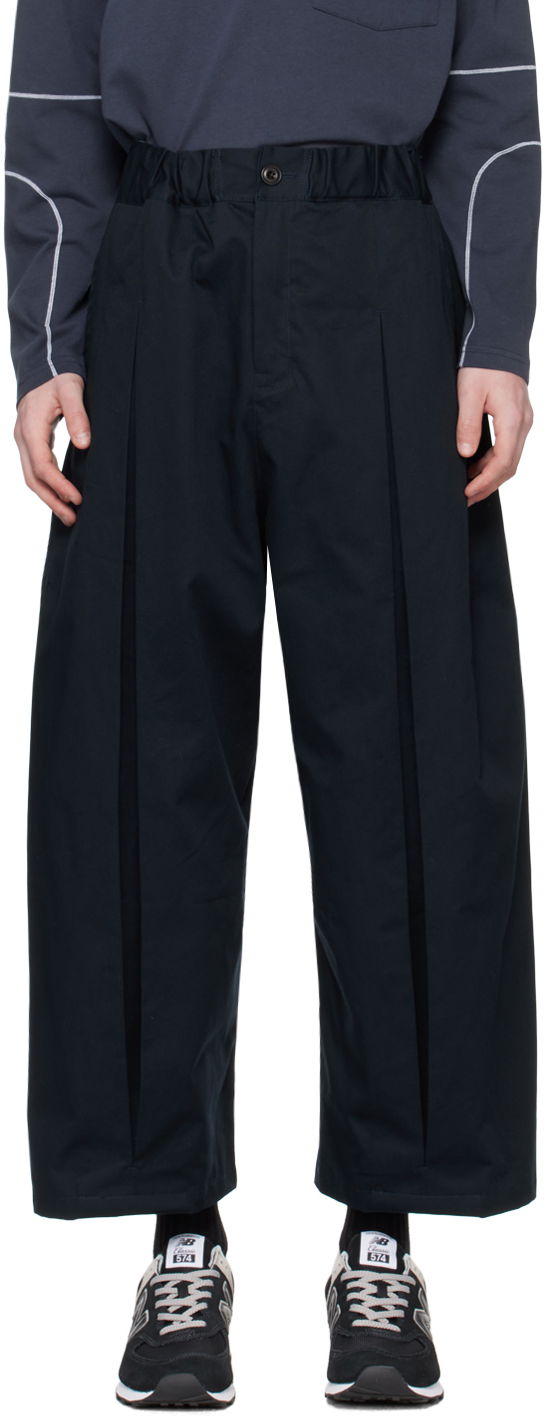 Штани sage NATION SAGE NATION Box Pleat Trousers темно-синій | S011