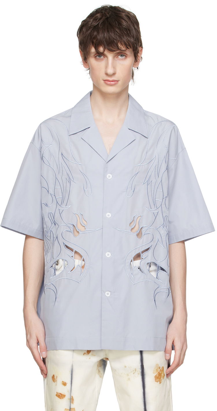Сорочка Feng Chen Wang Feng Chen Wang Cutouts Shirt Синій | FMS17SR04