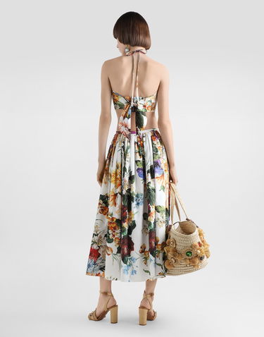 Кроп-топи Dolce & Gabbana Dolce & Gabbana Flower-Print Halter Poplin Crop Top Різнокольоровий | F7BB7THS5TRHA5PC, 2