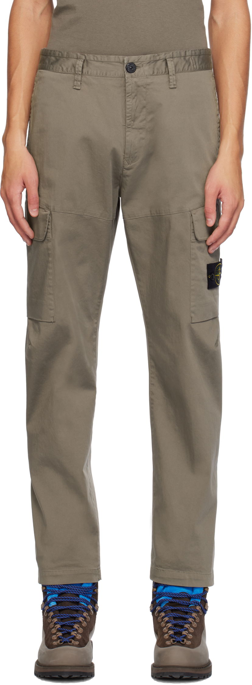 Штани карго Stone Island Organic Cotton Satin Cargo Pants Коричневий | 811533908
