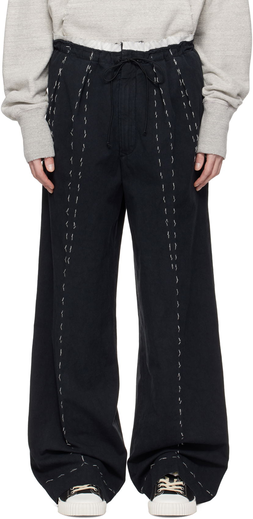 Штани Maison Margiela Maison Margiela Work-In-Progress Stitch Detail Trousers чорний | S50KA0664 M35295