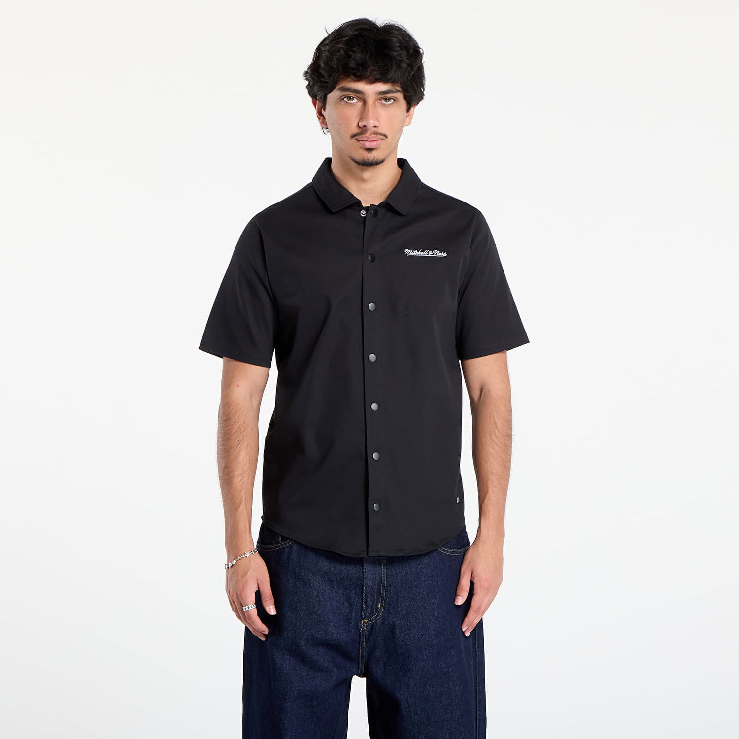 Сорочка Mitchell & Ness Mitchell & Ness Branded M&N SS Button Up Shirt чорний | TP9954-MNNBLCK, 0