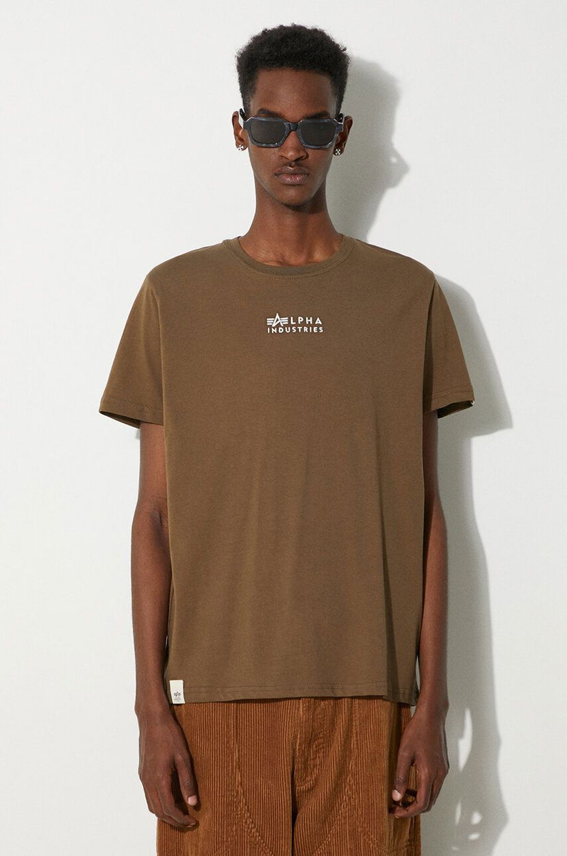Футболка Alpha Industries T-Shirt With Short Sleeve Зелений | 118529.629