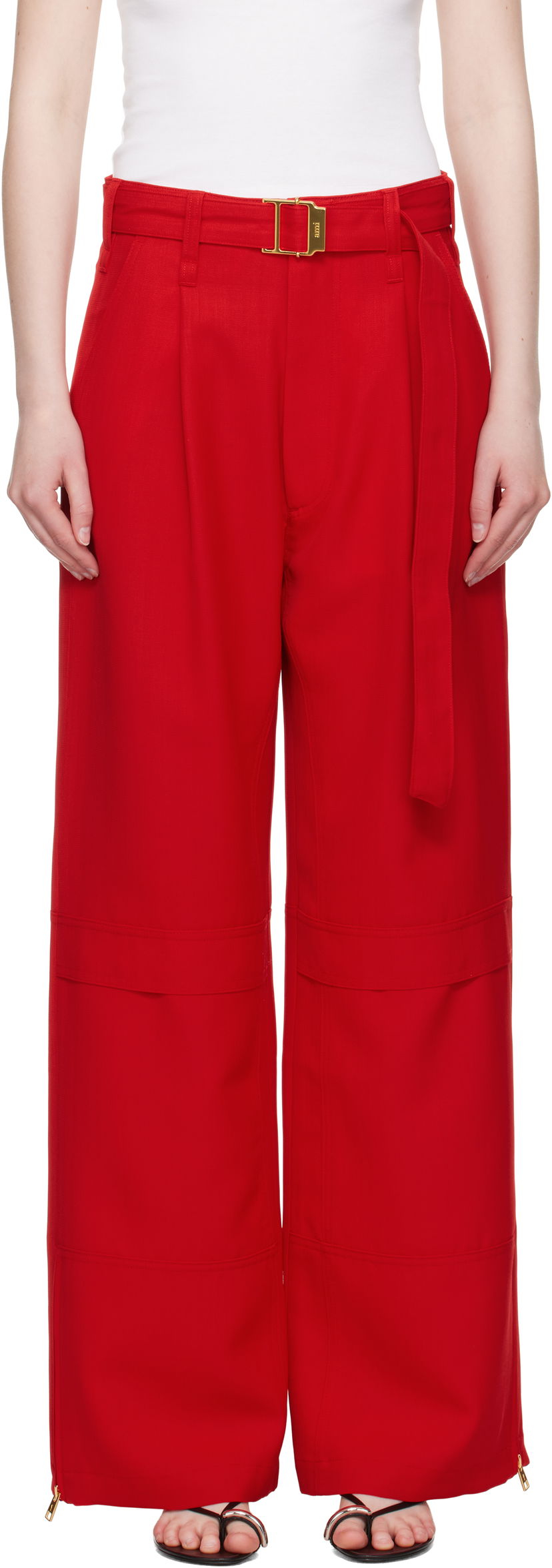 Штани AMI AMI Paris Wool Cargo Pants Червоний | FTR307.WV0068