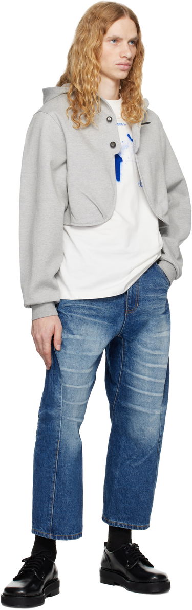 Світшоти ADER ERROR Cropped Button Hoodie Сірий | BN01FWHD0401GR, 3