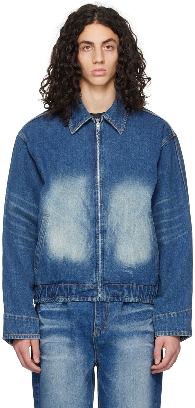 Куртка бомбер We11done We11done Faded Denim Jacket Синій | WD-DJ1-23-329-U-BL