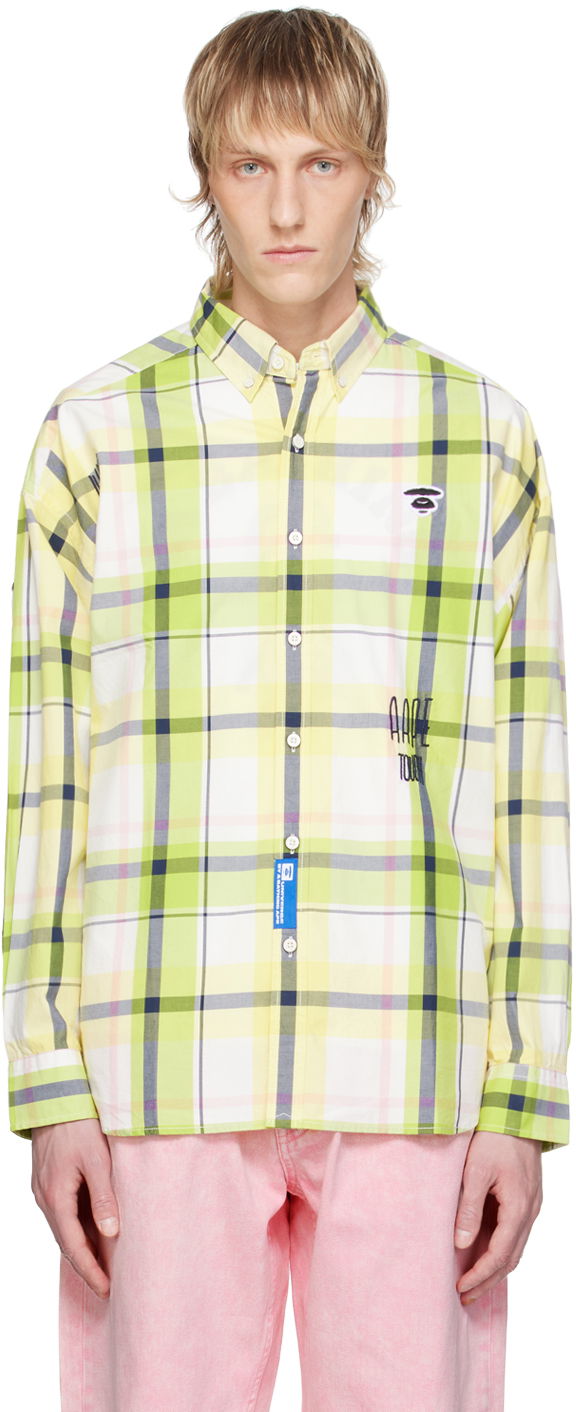 Сорочка AAPE by A Bathing Ape AAPE by A Bathing Ape Embroidered Plaid Shirt Жовтий | AAPSTM8479XXMGRT
