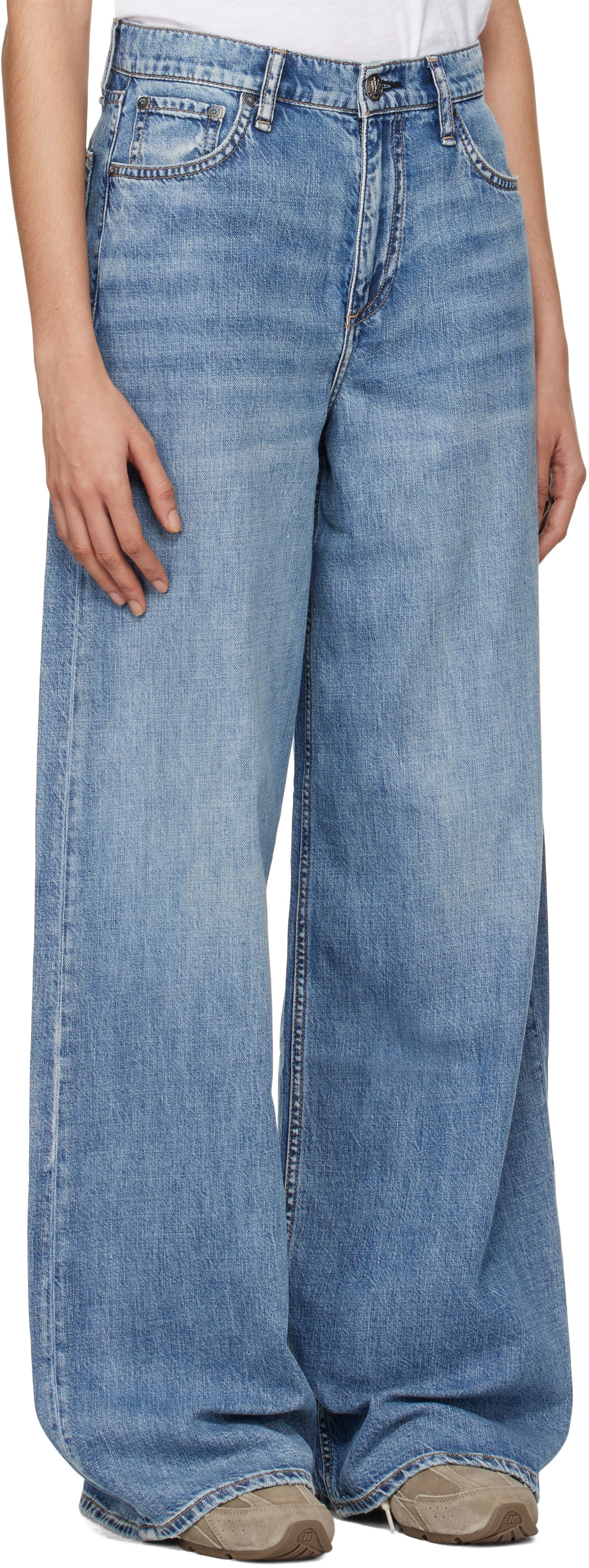 Джинси rag & bone Rag & Bone 'The Sofie' High-Rise Ultra Wide Leg Jeans Синій | WDD24F29521FBE, 1