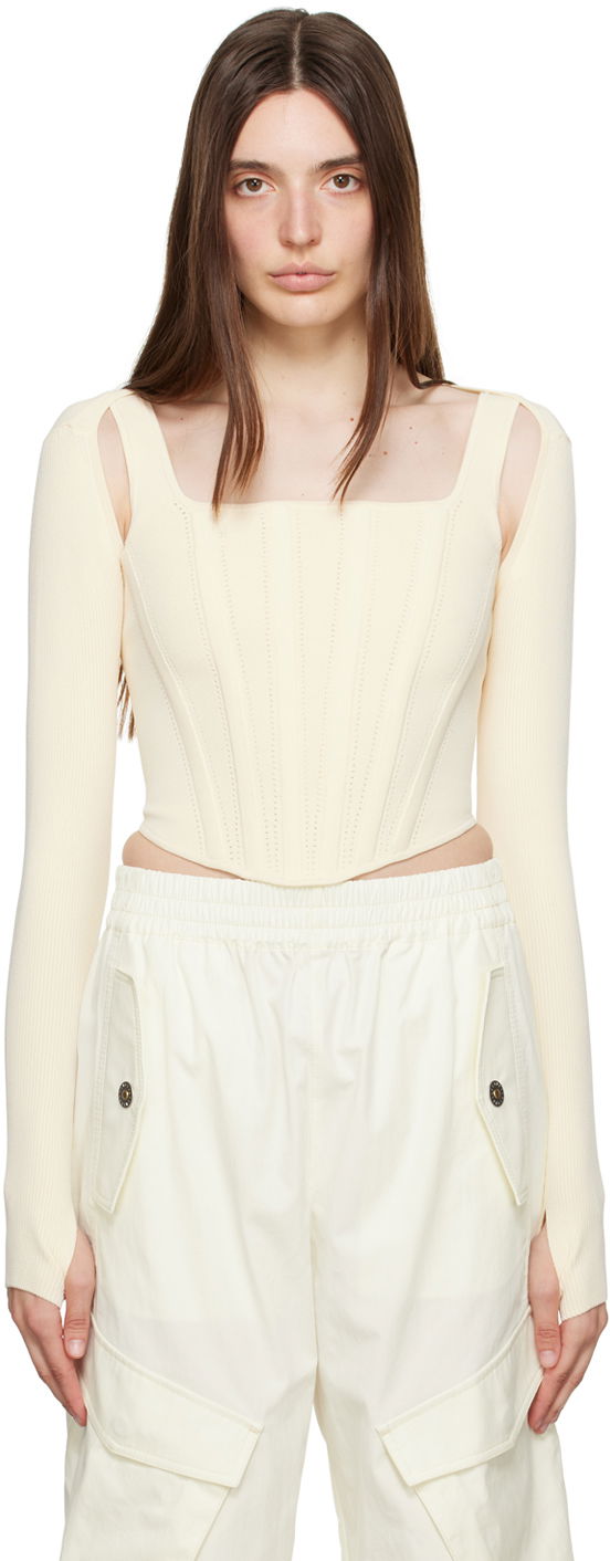 Безрукавка Dion Lee Pointelle Knit Long Sleeve Top білий | A7460P23
