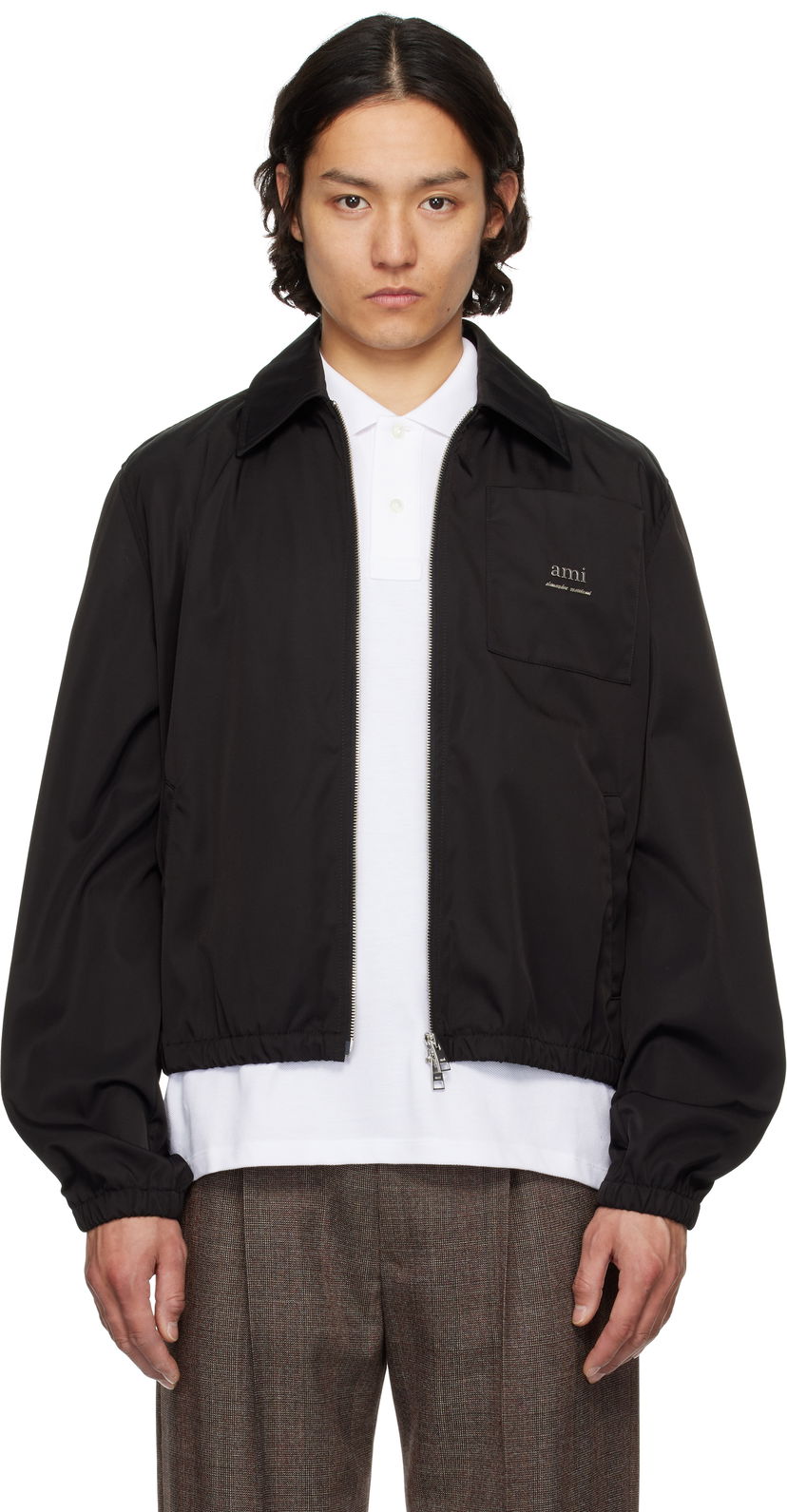 Вітровка AMI AMI Zipped Jacket чорний | HJK063.PA0007