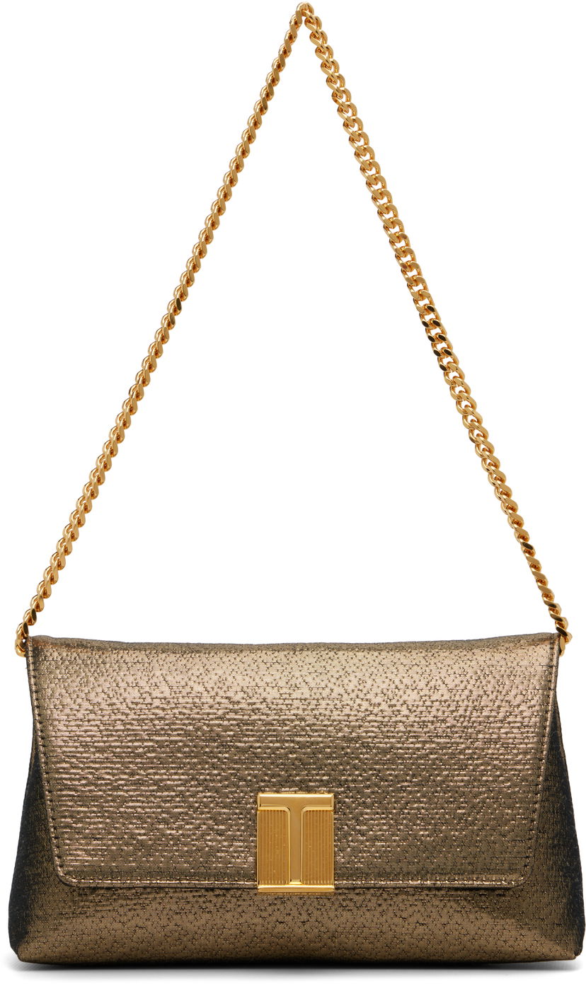 Сумочка Tom Ford TOM FORD Nobile Mini Hammered-Effect Fabric Bag Металік | L1886-TSY054X