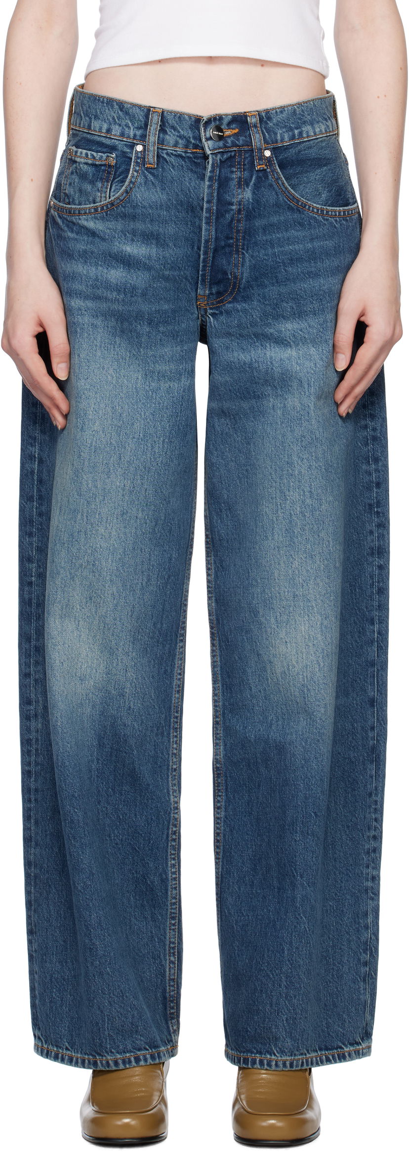 Джинси Anine Bing Manon Wide Leg Jeans Синій | A-06-10584-WHD28